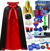 Magic Kit, Magic Set with Wizard Costume for Kids, Magic Tricks for Kids Age 6 7 8 9 10 11 12 Years Old