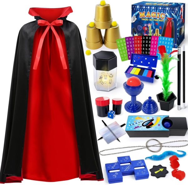 Magic Kit, Magic Set with Wizard Costume for Kids, Magic Tricks for Kids Age 6 7 8 9 10 11 12 Years Old