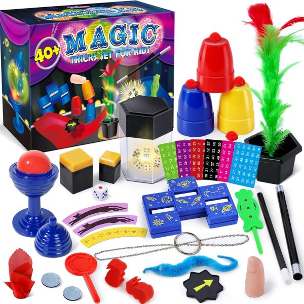 Magic Kit, Magic Game for Kids, 40 Magic Tricks with Instructions for Beginners, Gift for Boys Girls