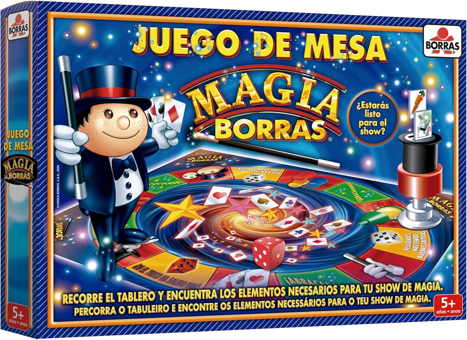 Borras - Borras Magic Board Game, Prepare for the Magic Borras - Borras Magic Board Game, Prepare for the Magic Show, Guess the Result of Each Trick and collect all 5 Tokens for the Show, From 2 to 4 Players, From 5 years old (20108)