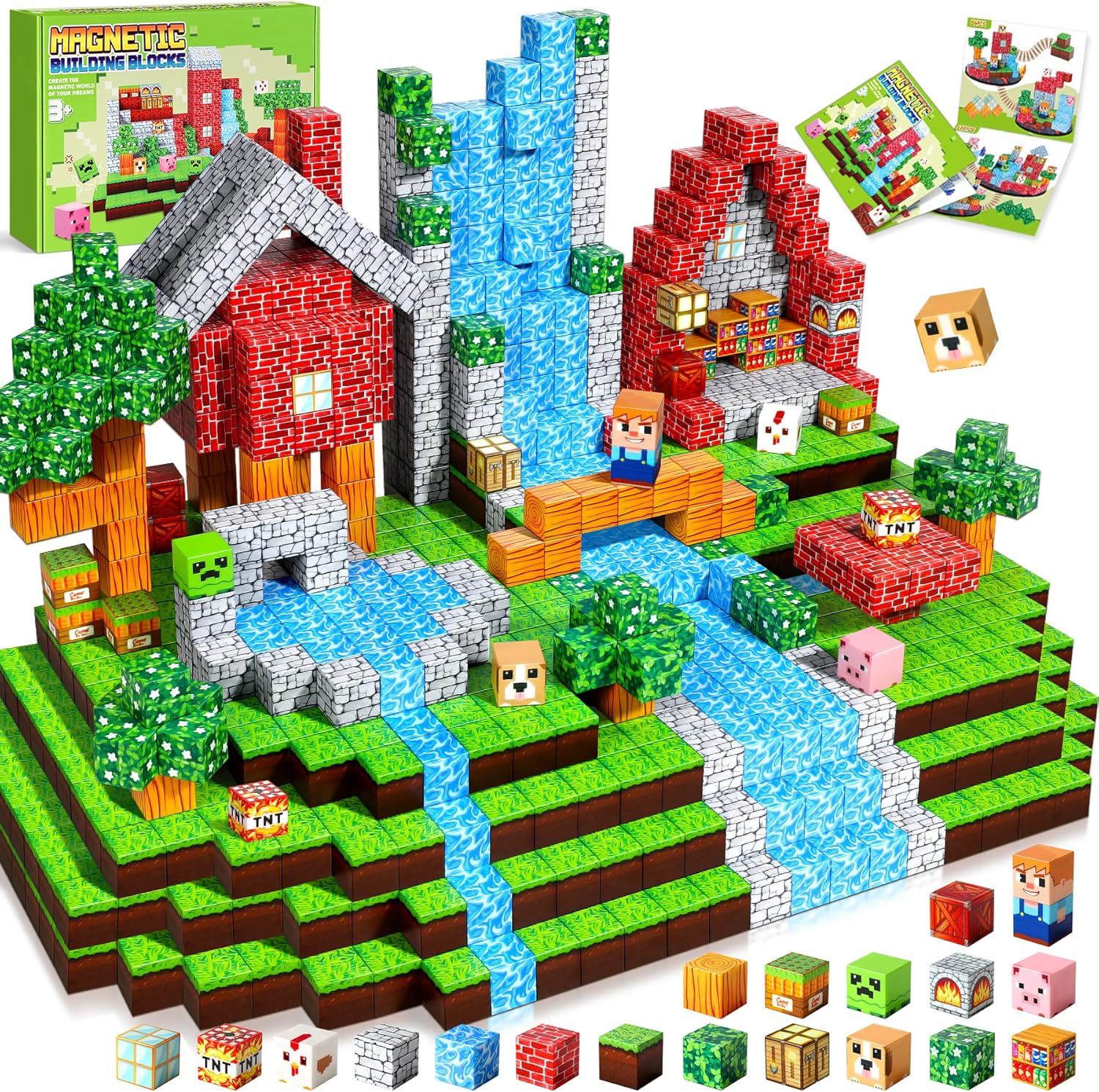 Magnetic Building Blocks for Children, Magnetic Construction Set with Magnetic Magnetic Building Blocks for Children, Magnetic Construction Set with Magnetic Pieces, Building Blocks for Children Educational Montessori for 3 4 5 6 7 8 9 10 Years Truck