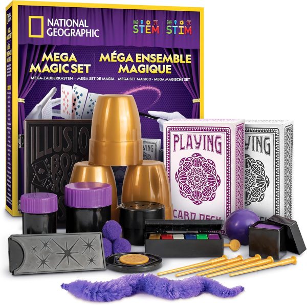 Blue Marble National Geographic Mega Magic Set for Kids - 65 Magic Tricks to Perform with Step-by-Step Video Instructions from a Professional Wizard