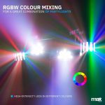 MAX PARTYBAR12 LED Party Lighting Kit with PAR and Derby Bulbs, Auto Shows or DMX Lights, Remote Control and Tripod, Ideal for DJs, Events, Weddings and Portable Nightclubs - Imagen 3