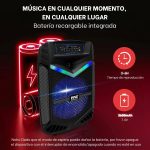 PYLE Speaker System, PA, 800W, Bluetooth, Portable, Rechargeable, Outdoor, 12" Subwoofer, 1" Tweeter, Recording Function, Microphone, Party Lights, USB/SD Radio, Black - Imagen 5