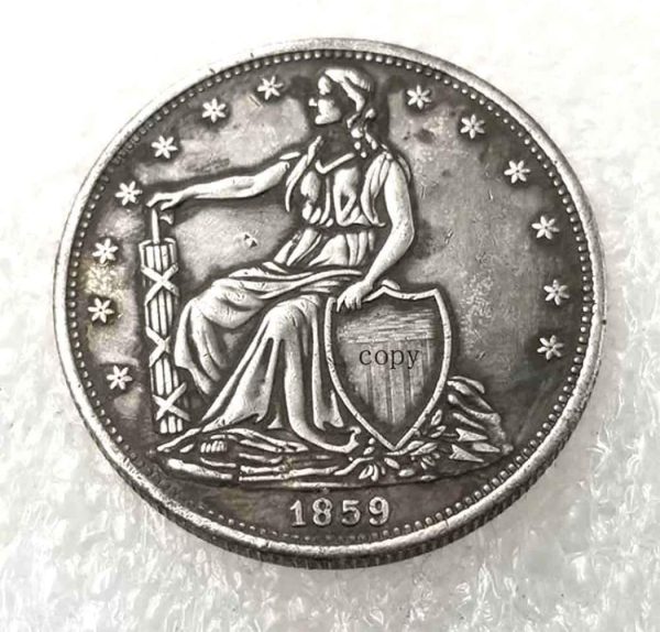 1859 Monedas de réplica de media dólar talladas a mano de los Estados Unidos, monedas antiguas estadounidenses, moneda conmemorativa de EE. UU., monedas divertidas y divertidas de níquel