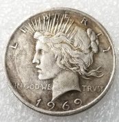 1969 American Coin Hand Carved One Dollar Replica Antique Coins Uncirculated US Coin Antique Commemorative Coin Nickel Funny Coin to Make the