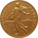 1969 Gold Plated French Coin, Ancient Silver Commemorative Coin, One Silver Dollar
