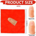 2 pieces magic thumb props, magic trick, magic accessory, and 2 red tissues, 1 large and 1 small, suitable for everyone, for the magic item party - Imagen 2