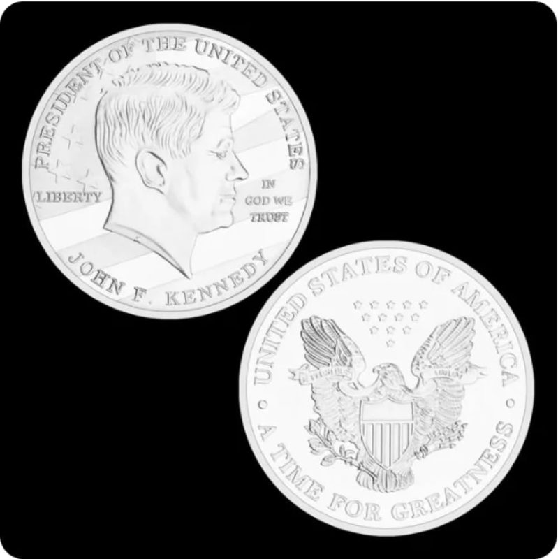 35th President of the United States Commemorative Coin, John F. Kennedy Coin, Silver Plated Souvenirs and Gifts, Freedom Remembrance Coin