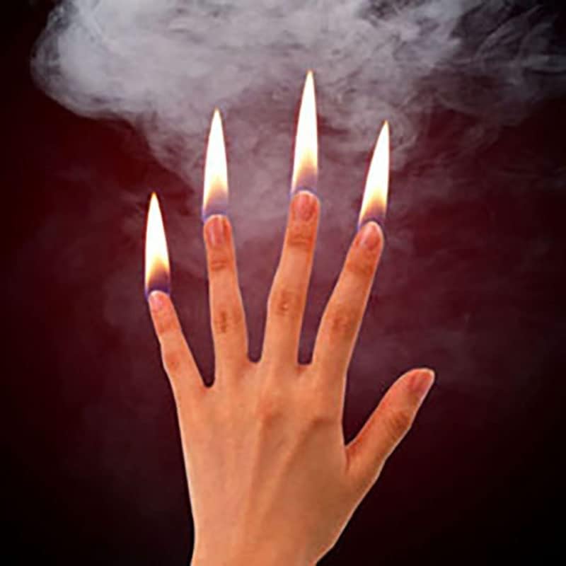 4 Pcs Finger Fire Magic Tricks Set Thumb Tips Appear in Fire Professional Wizard Illusions Tricks Flame Props Accessories