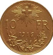 7 Dates Different Gold Plated Pure Copper Swiss Coins 1911-1922 Antique Silver Dollar Coin Gift-1916