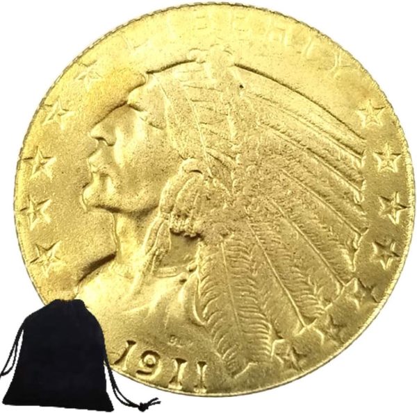 Antique Coins 1911 American Commemorative Coins with Nickel Indian Head and Antique USA Coins, Funny World Coins - Morgan Dollar Coins and