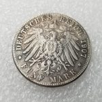 Antique Crafts 1907 Silver Coin German Commemorative Coin Silver Plated Coin Silver Dollar Commemorative Coin #1810