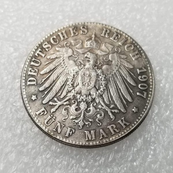 Antique Crafts 1907 Silver Coin German Commemorative Coin Silver Plated Coin Silver Dollar Commemorative Coin #1810