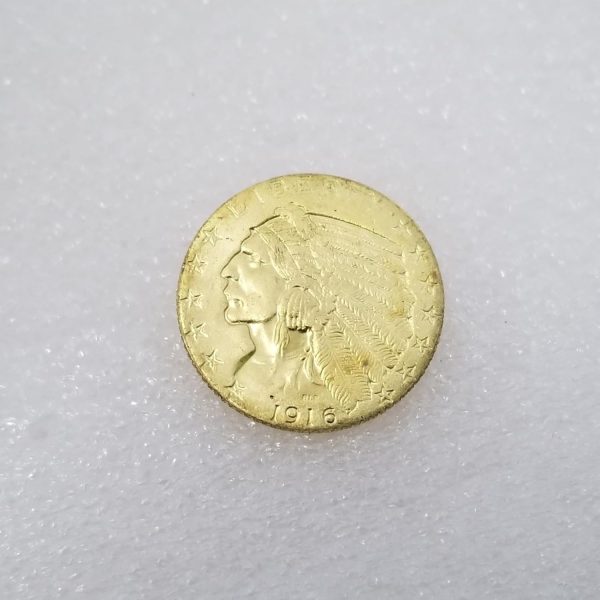 Antique Crafts 1916-S$5 Gold Indian Half Eagle Silver Dollar Coin