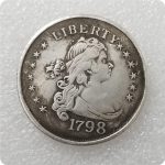 Antique Crafts American 1798 Silver Dollar Silver Plated Brass #018