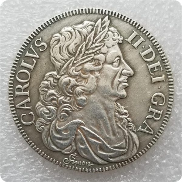 Antique Crafts Moneda Antigua de dólar de Plata británica 1663#2723