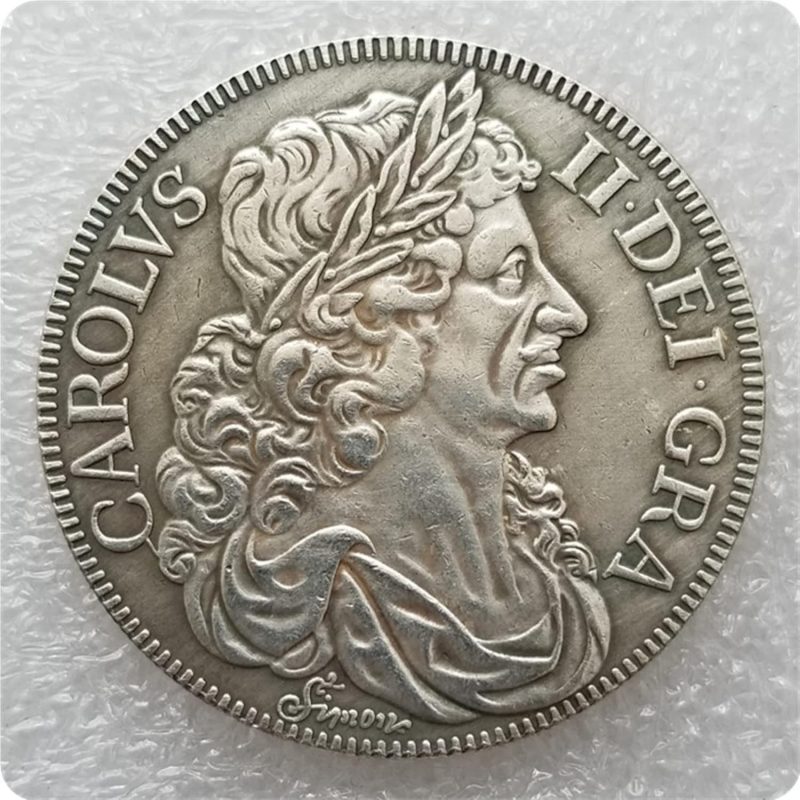 Antique Crafts Moneda Antigua de dólar de Plata británica 1663#2723