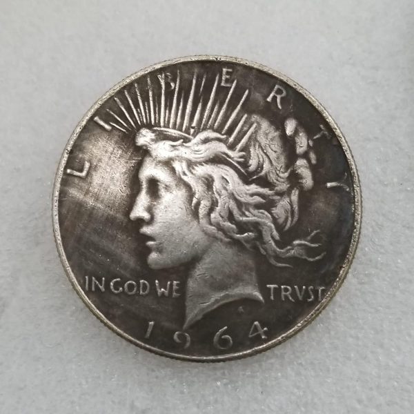 Antique Crafts USA 1964 Silver Dollar Silver Plated Brass #2111