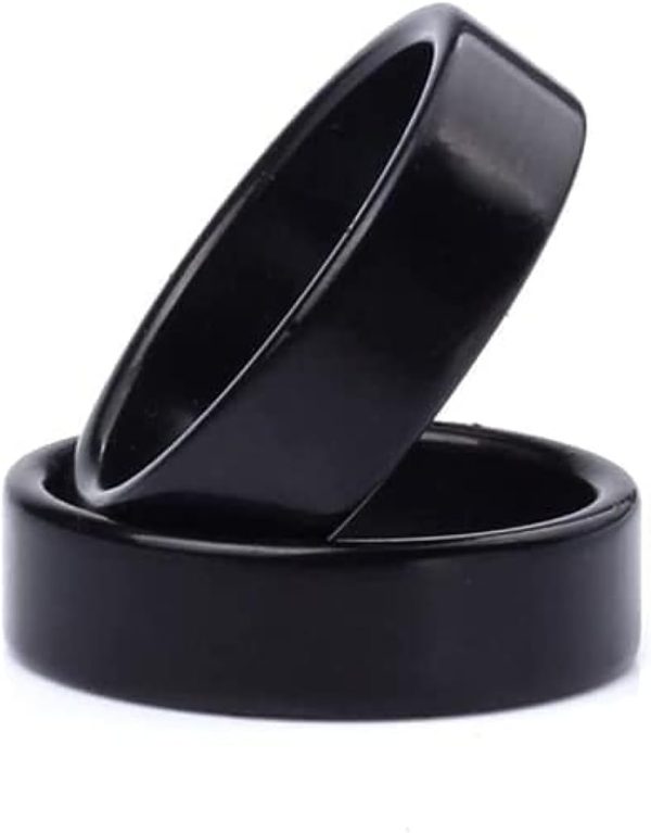 Black Strong Magnetic Magic Ring for Coins, Wizard Tricks Finger Decoration Wizard Ring Illusion Trick Accessories (18mm) (20mm) (18mm) (18mm)