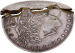 Enjoyer Bite and Restore Folding Coins, Two-Fold Bite Coin Magic Tricks Stage Illusion Tricks (Morgan Version) - Imagen 2