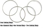 Enjoyer Set of 4 metal rings, magic tricks, illusions, magnetic link ring, magic tricks, wizard accessories, diameter 30 cm - Imagen 2