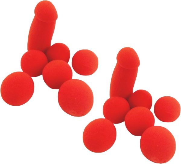 Esponja de Broma de plátano con 4 Bolas de Esponja Rojas, Accesorios Divertidos de Magia escénica, artilugios de Broma Que estimulan la imaginación, para Comedia, Calle y Principiantes. ,2pcs