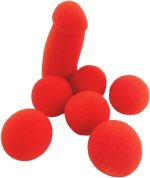 Esponja de Broma de plátano, pequeña Esponja para Hermano con 4 Bolas Rojas, Accesorios mágicos de Escenario Divertidos, Trucos Broma de Broma de Broma para Adultos ,1 Set