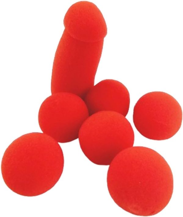 Esponja de Broma de plátano, pequeña Esponja para Hermano con 4 Bolas Rojas, Accesorios mágicos de Escenario Divertidos, Trucos Broma de Broma de Broma para Adultos ,1 Set