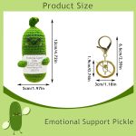 Funny Positive Potato, Mini Positive Potato with Keychain and Positive Card, Creative Knitted Potato Doll for Birthday Gifts Party Decoration (Emotional Support Pickle) - Imagen 2