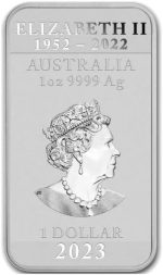 Generic Dragon Rectangular- 1 Oz Silver Coin 2023 999.9/1000 31.1 grams Silver - Imagen 2