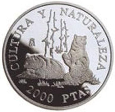 Genérico Silver Coin Spain 1996 Bears 2000 pesetas Proof