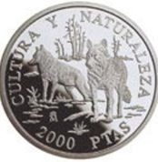 Genérico Silver Coin Spain 1996 Lobos 2000 pesetas Proof