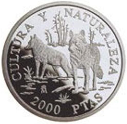 Genérico Silver Coin Spain 1996 Lobos 2000 pesetas Proof