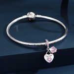 LNQOBU 925 Silver Pendant Birthstone Charms Beads for Bracelets Heart Pendant,Birthday Gifts for Women,Mother's Day Gift - Imagen 2