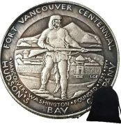 Luxury 1925 Fort Vancouver Half Dollar Couple Pocket Art Coins Romantic USA Decision Coin Commemorative Lucky Coin + Default Gift Bag