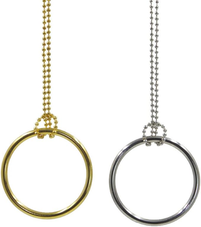 MOMOMAGE 1 Ring and Chain (Large Ring) Magic Tricks Metal MOMOMAGE 1 Ring and Chain (Large Ring) Magic Tricks Metal Knot Ring on Chain Magic Accessory Street Magic Illusion (Silver)