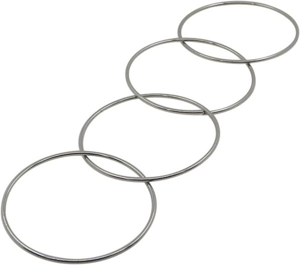MOMOMAGE Set of 4 Chinese Link Rings (Diameter 10cm/3.94inch) Magic Tricks Metal Rings Magic Accessories Stage Closeup Illusion