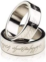 MOMOMAGE Silver Magnetic Ring Engraved PK Magic Tricks for Wizard Letters, PK Stage Magnetic Ring, Magic Trick Accessories (20mm)
