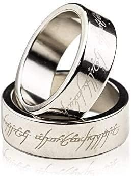 MOMOMAGE Silver Magnetic Ring Engraved PK Magic Tricks for Wizard Letters, PK Stage Magnetic Ring, Magic Trick Accessories (20mm)