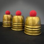 MOMOMAGE Super Cups and Balls (Brass/Aged) Magic Tricks Chop Cup Ball Appear Disappear Magic for Magicians Stage Closeup Illusions Tricks Mentalism