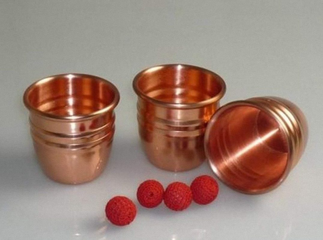 Magic Accessories Brass Cups and Balls (Copper) / Brass (Copper) Cups and Balls ---- Magic Trick, Party Trick, Magic Trick, Magic Kits