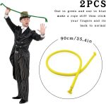 Magic String*2, Magic Trick Toys, Kids Magic Tricks, Magic Accessories, Portable Magic Rope, Magic Objects, Magic Game, Video Demo, Yellow, Green - Imagen 2
