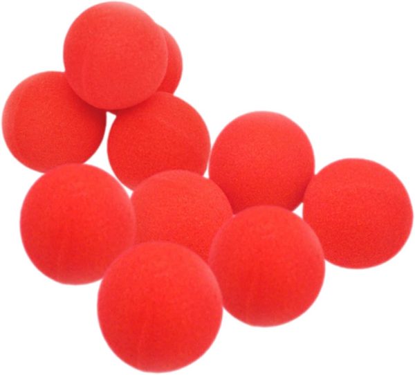 Milisten 10 Pieces Red Sponge Balls Classic Tricks Acting Accessories and Portable for Comedy Parties