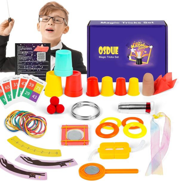 OSDUE Magic Game, Science Kit of 12 Tricks for Kids with 12 Unique Experiments and Magic Tricks Videos with Free Tutorials for Boys and Girls Over 8 Years Old