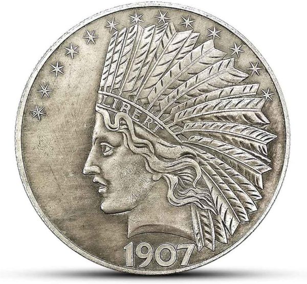 Old Liberty Indian Head Ten Dollar Coin - Great American Commemorative Antique Coins
