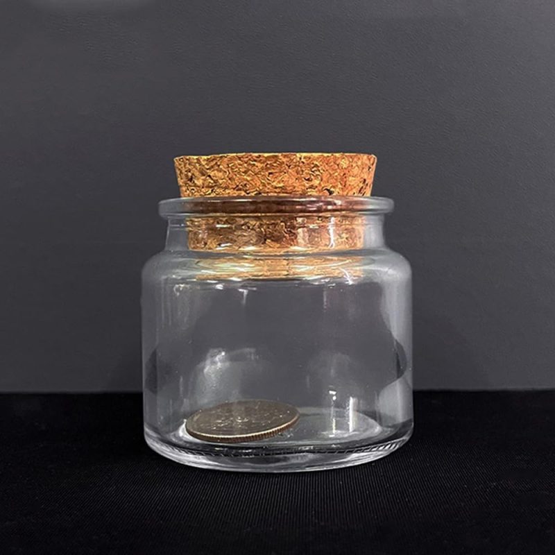 Perfect coin in bottle, magic tricks, magic coin in bottle, penetrate glass bottle, close-up, illusions, tricks, comedy props