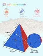 ROXENDA Magic Cube Giant Pyramid Puzzle 27.5 cm, Giant Speed Cube for Parties, Family Games and Leisure, Fun Puzzle Toy - Imagen 2