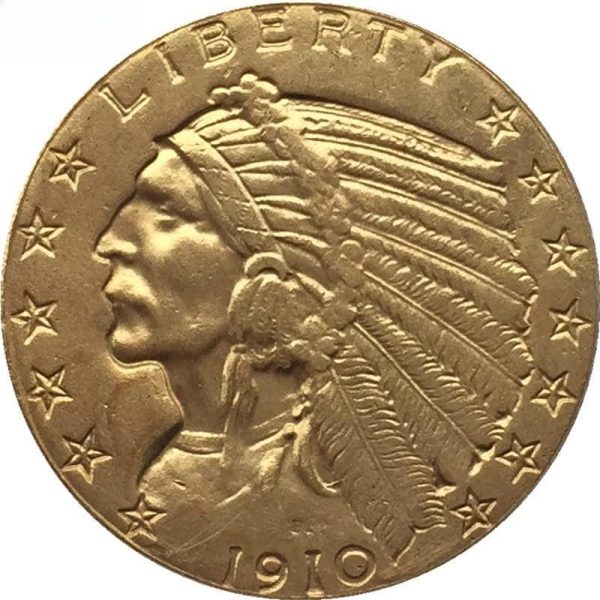 Réplicas de Monedas de 24 años Diferentes, 5 Monedas de Oro, Monedas conmemorativas, dólar de Plata de 21,6 mm, 1910-S