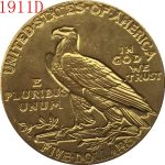 Réplicas de Monedas de 24 años Diferentes, 5 Monedas de Oro, Monedas conmemorativas, dólar de Plata de 21,6 mm, 1910-S - Imagen 2